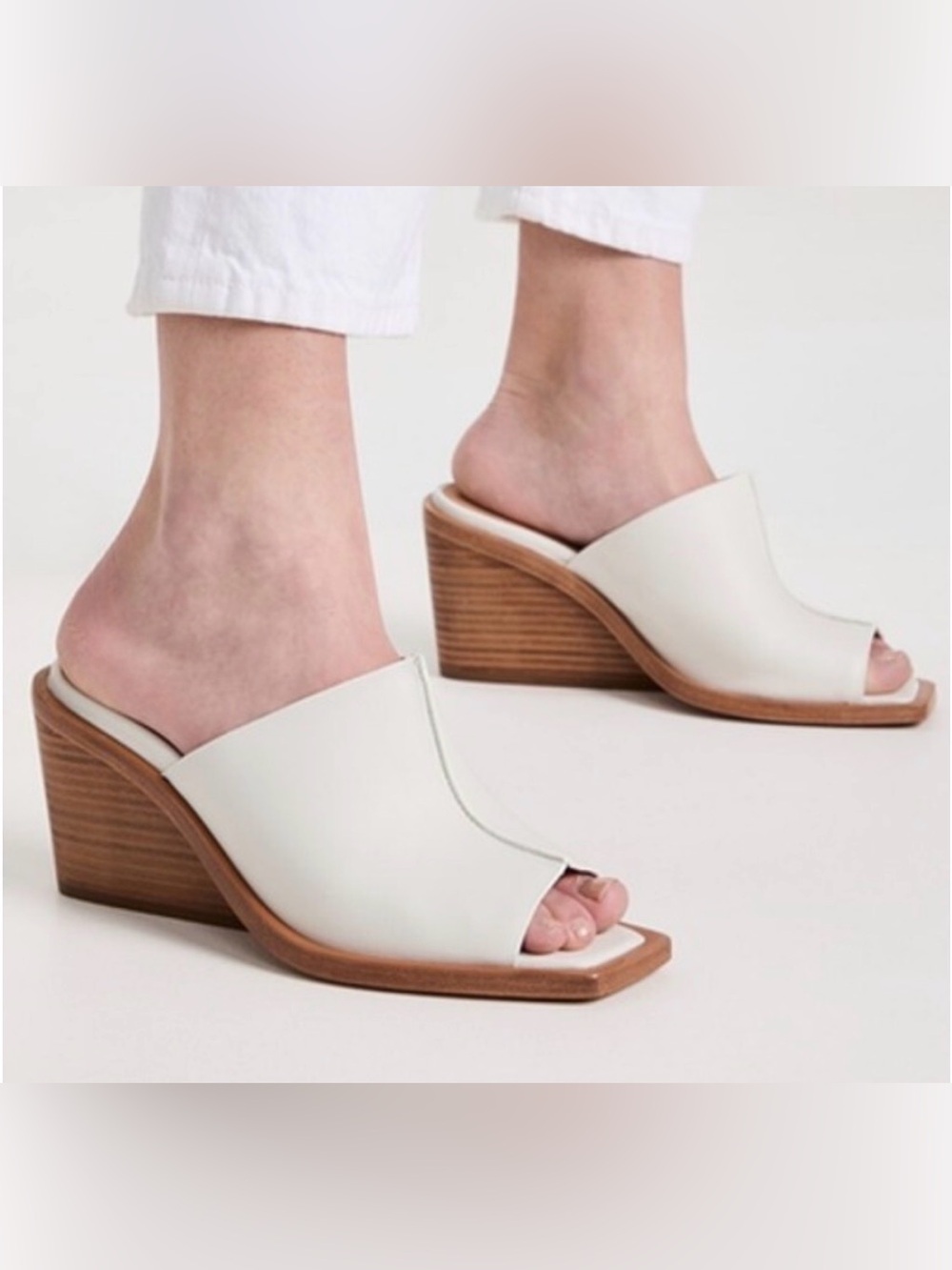 🔥 Rag & Bone Santiago ivory slip on wedge sandals nearly new sz38